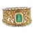 18k Renaissance Inspired Ring W/Emerald Center, Size 7.25 For Sale