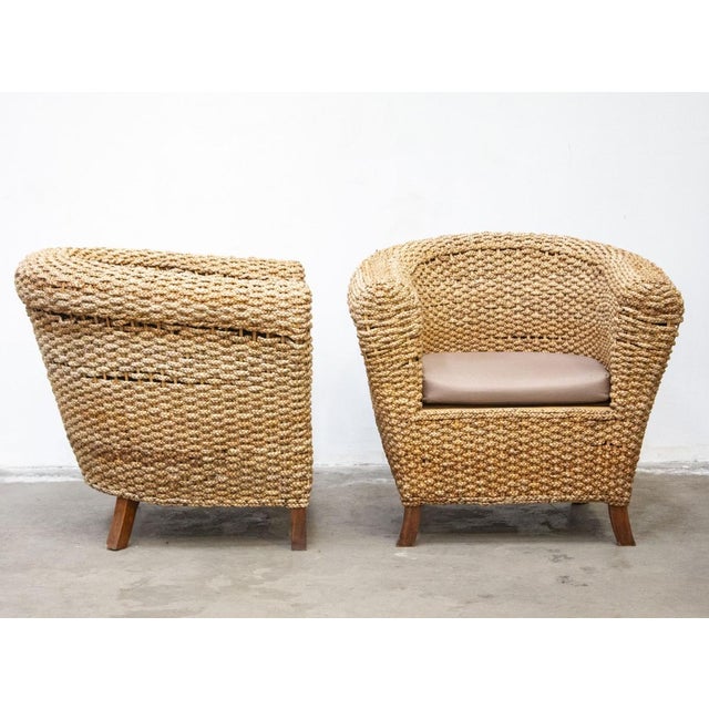 Woven Banana Garden Sofa and Armchairs, 1980s, Set of 3 For Sale - Image 4 of 18