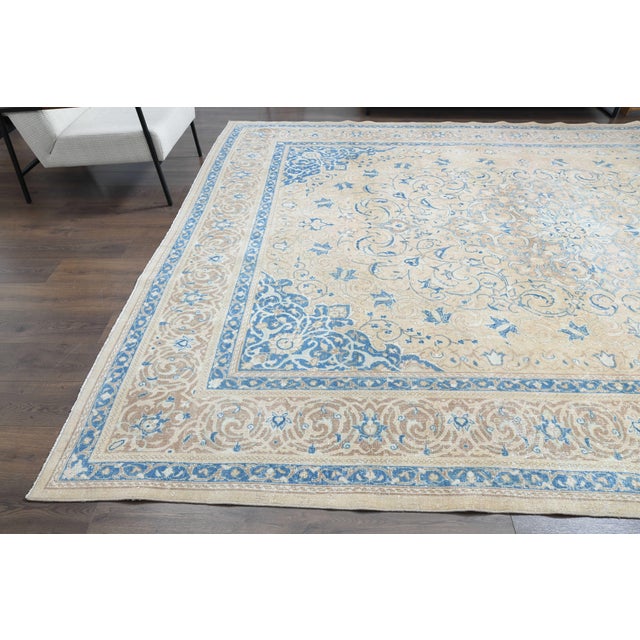 1970s 1970s Vintage Persian Handmade Wool Cotton Area Rug For Sale - Image 5 of 11