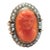Antique Victorian Coral Cameo Pearl Gold Ring Size 6 For Sale