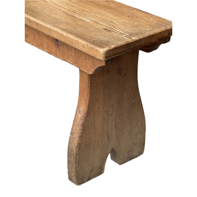 Antique Pine Bench, 1900s For Sale - Image 5 of 7