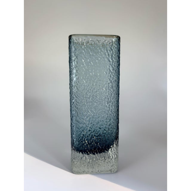 Mid-Century Modern Mid-Century Modern Scandinavian Ice Glass Pillar Vase by Glimma Glasbruk, 1960s For Sale - Image 3 of 10