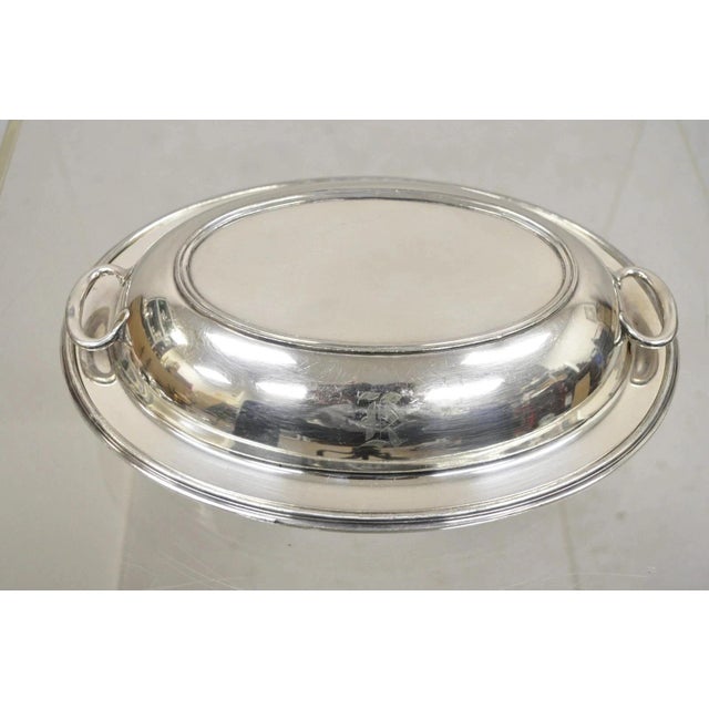 Vintage Wilcox Sp Co Oval Silver Plated Vegetable Serving Platter W "K" Monogram For Sale - Image 11 of 11