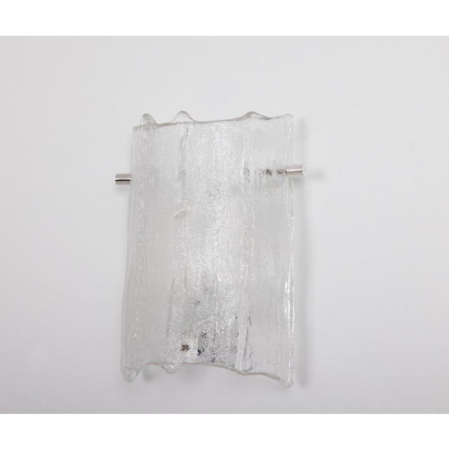 Vintage Murano Ice Glass Vanity Sconces from Kaiser Leuchten, Germany, 1970s, Set of 2 For Sale - Image 3 of 14