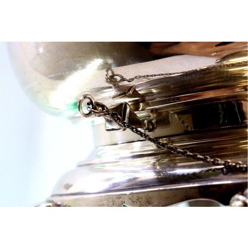 Plain Silver Kettle with Chestnut Wood For Sale - Image 6 of 10