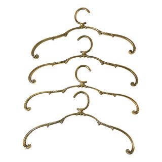 Art Deco Brass Coat Hanger Set, 1960s, Set of 4 For Sale