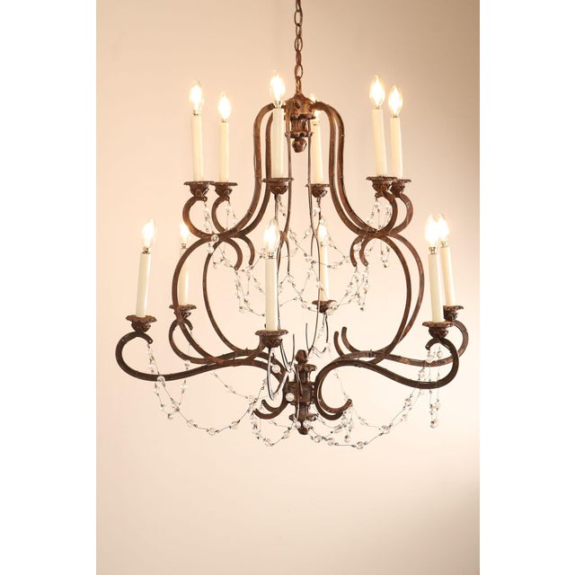 French Provincial Niermann Weeks Avignon Iron Chandelier For Sale - Image 3 of 18