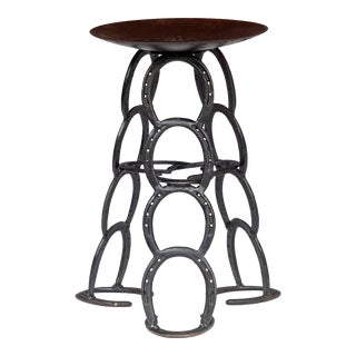 1980s Mid-Century Modern Horseshoe Accent Table For Sale
