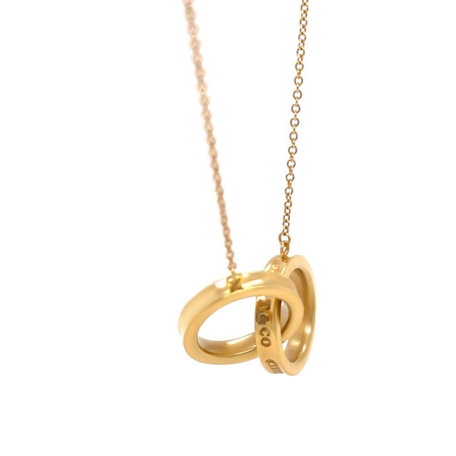 2020s Tiffany & Co. 18ct Yellow Gold Interlocking Circles Pendant Necklace 7.06g For Sale - Image 5 of 9