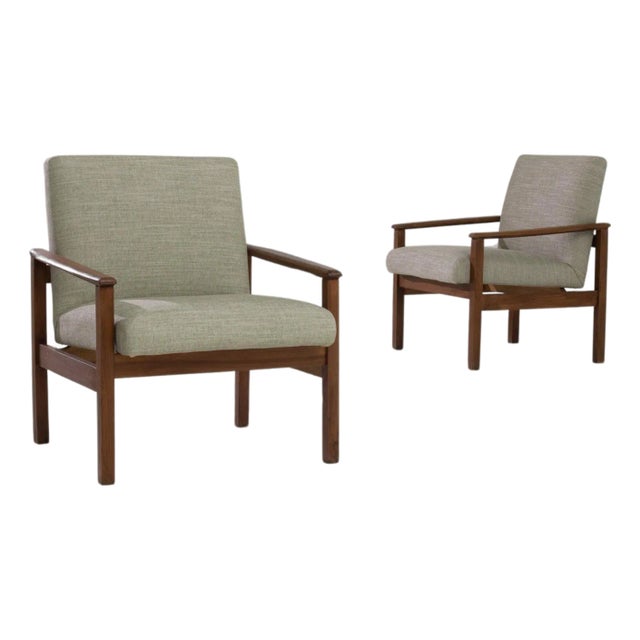1970s Danish Wooden Armchairs - A Pair For Sale