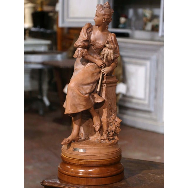 19th Century French Terracotta Sculpture “Le Biniou” by Georges Coudray For Sale In Dallas - Image 6 of 12