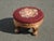 Footstool ~ Vintage French Country Burgundy Floral Round Needlepoint Footstool#2 For Sale In Los Angeles - Image 6 of 16