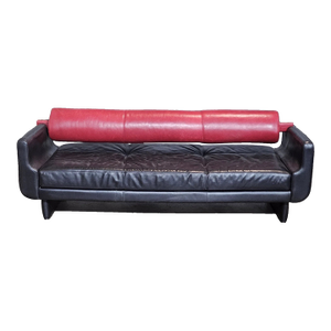 Late 20th Century Vladimir Kagan Matinee Sofa American Leather Red and Black