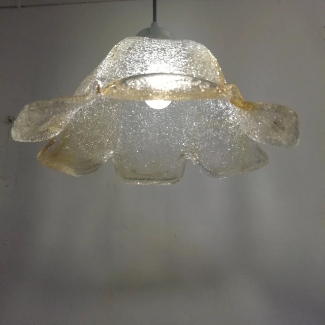 Vintage Danish Ceiling Lamp with Murano Glass Lampshade from OMI, 1980s For Sale - Image 6 of 13