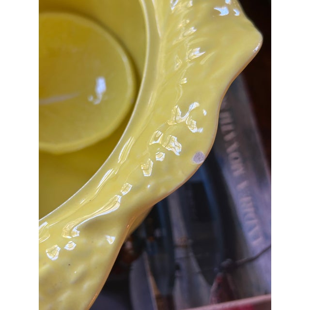 Mid 20th Century Italian Large Yellow Majolica Cabbage Ware Tureen With Lid and Ladle For Sale - Image 12 of 12