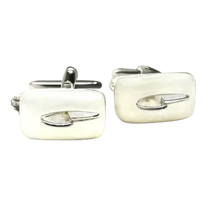 1990s Gucci Estate Mens Cufflinks Silver, 2 pieces