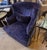 Traditional Petite Blue Wing Swivel Lounge Chair For Sale - Image 3 of 6