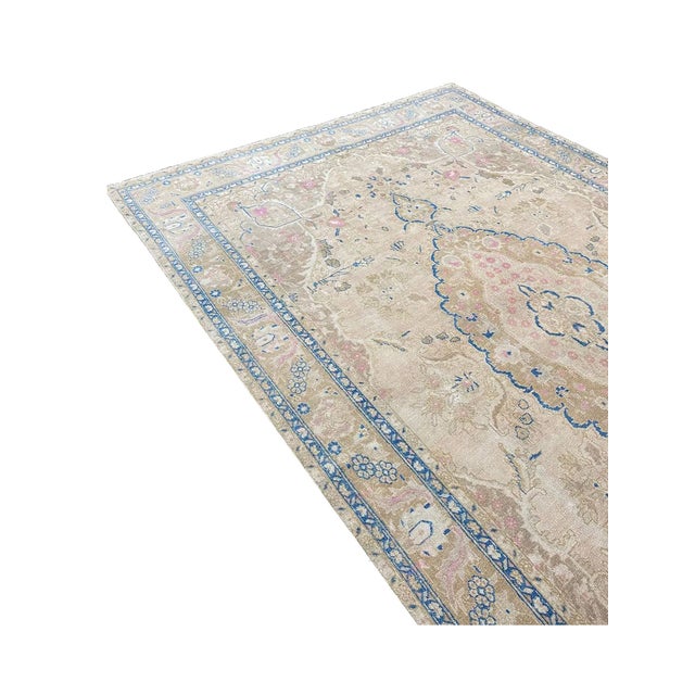 Textile Vintage Old Persian Tabriz Area Rug 8x12 For Sale - Image 7 of 9