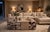 Square Marble Coffee Table in Calacatta Viola and Roman Travertine Marble by Andrea Grasso For Sale - Image 4 of 7
