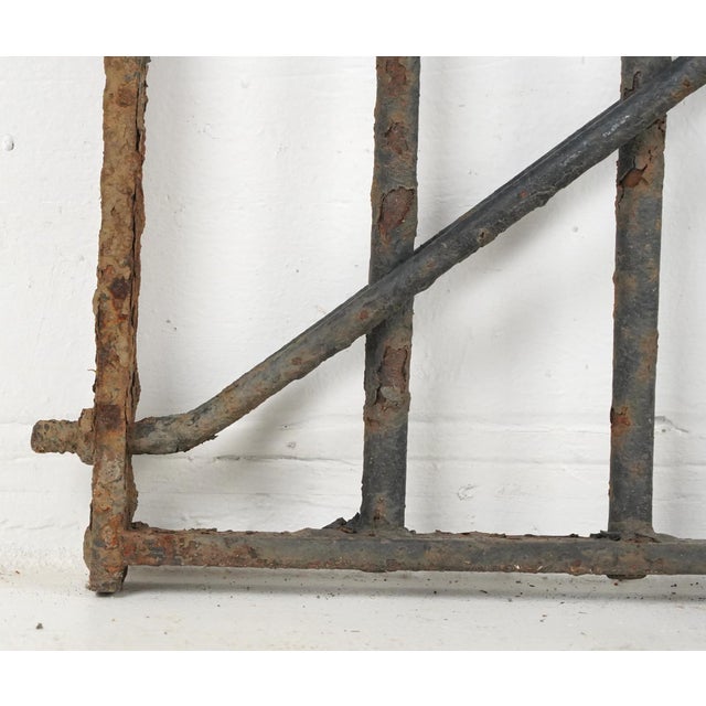 Metal Antique Wrought Iron Arched Garden Gate For Sale - Image 7 of 9