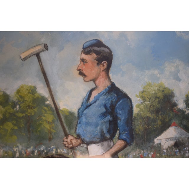 Late 19th Century The Polo Player 1881 Watercolor by George Bridgman (American, 1865-1943) For Sale - Image 5 of 5