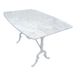Authentic French Marble & Iron Base Bistro Table For Sale