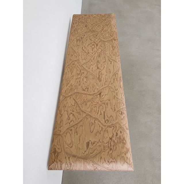 Taupe Vintage 1980s Postmodern Console Table | Bullnose Pedestal Table | Memphis Style Entryway Table For Sale - Image 8 of 12