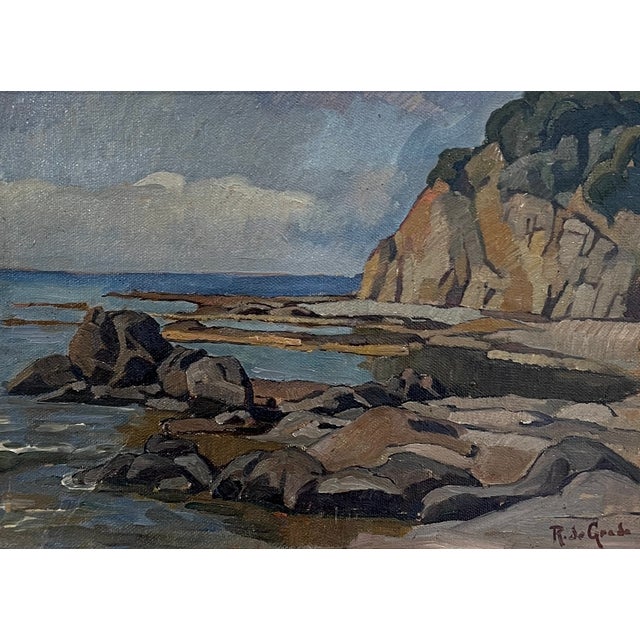 Raffaele De Grada, Seaside Landscape, Oil on Panel, 20th Century, Framed For Sale - Image 12 of 12