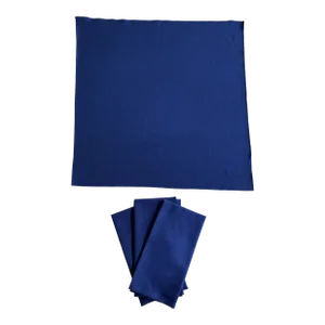 1980s Navy Blue Linen Dinner Napkins Set- 4 Pieces
