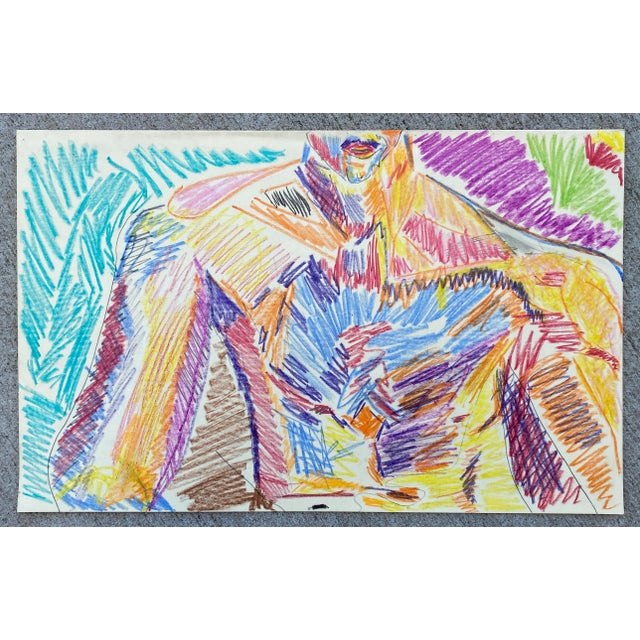 Oil pastel on board from the estate of Atlanta self taught artist Laurence Stuart Connatser (1938-1996). Connatser was...