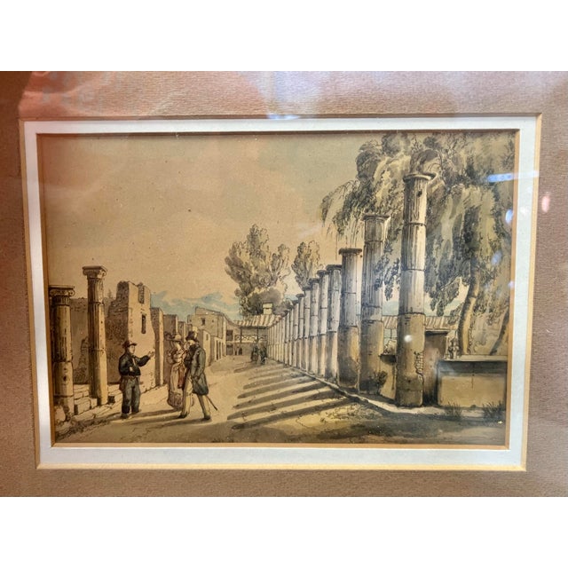 Art Nouveau Original Lithograph Framed Pictures of Pompeii 1830 - Set of 3 For Sale - Image 3 of 12
