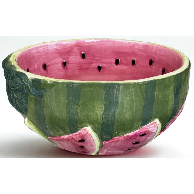 Vintage Trompe L’Oleil Watermelon Bowl For Sale - Image 4 of 13