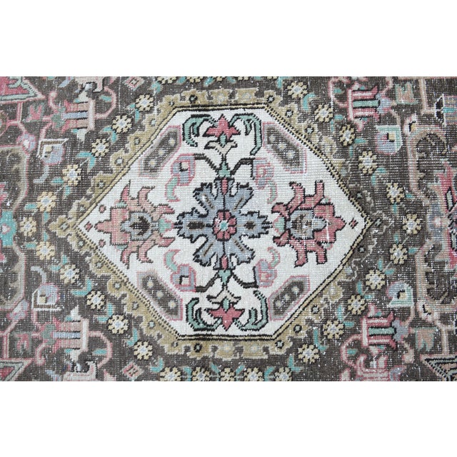 1970s Vintage Persian Handmade Wool Cotton Light Pink Area Rug For Sale - Image 9 of 11