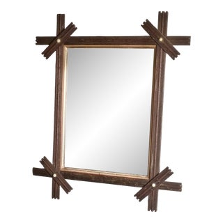 Mid 19th Century Cross Wood Framed Mirror in Victorian Period For Sale