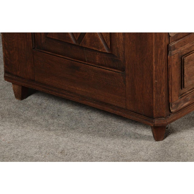 Wood Antique Biedermeier Secretary in Oak, 1800 For Sale - Image 7 of 18