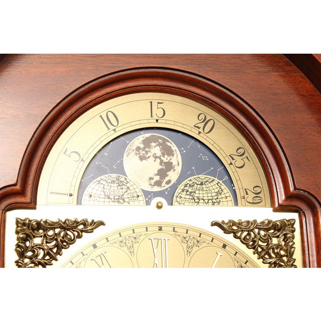 Wood Late 20th Century GMK Fancher 'Melrose' Mahogany Grandfather Clock For Sale - Image 7 of 12