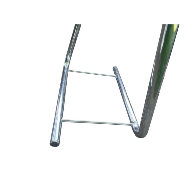 1970's Chrome Paperclip Tubular Tresles With Glass Top Table For Sale - Image 6 of 14