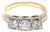 Antique 14k Yellow/White Gold 3 Stone Diamond Engagement Ring, Size 6 For Sale