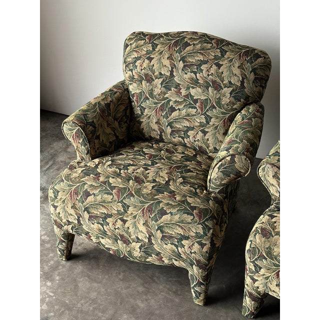 Sage Acanthus Tapestry Club Chairs, John Hutton for Donghia Luciano, 1990s, Pair For Sale - Image 15 of 18