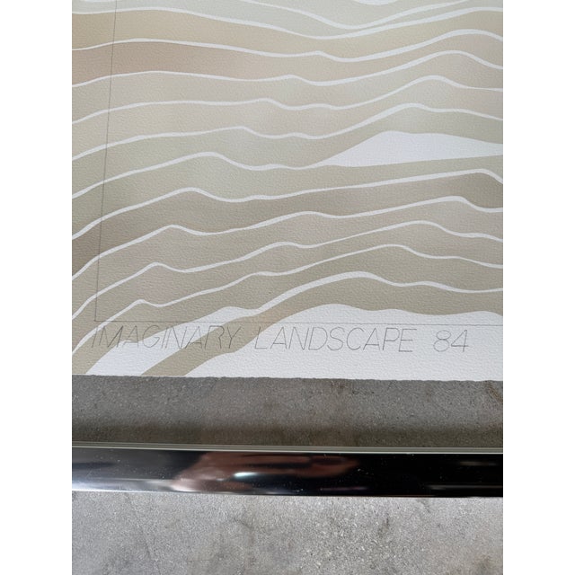 1980's Large “Imaginary Landscape” Abstract Print in Aluminum & Acrylic For Sale - Image 13 of 14
