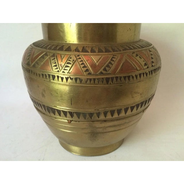 1970s Vintage Mid Century Brass Primitive Decorative Bowl For Sale - Image 5 of 6