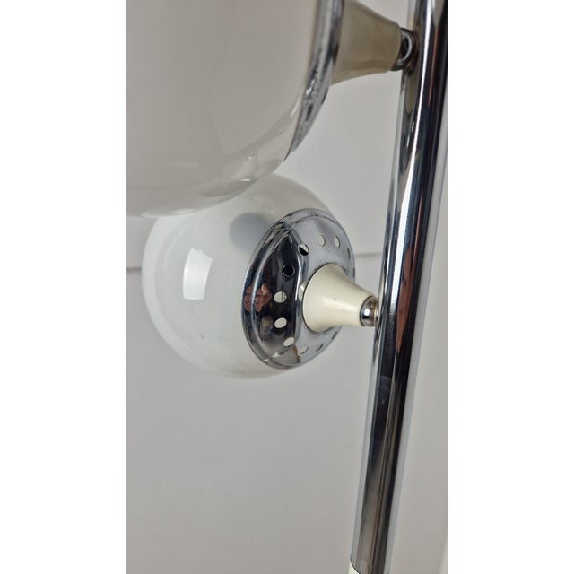 Torcion Model Floor Lamp in White, Chrome, White Glass and Marble Base from Stilnovo, 1950s For Sale - Image 10 of 14