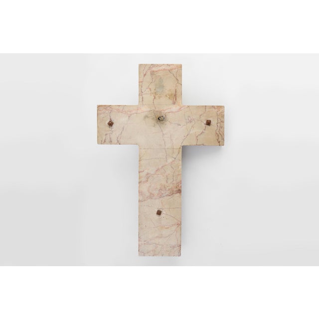 Belgian Bronze and Marble Crucifix, 1920s For Sale - Image 10 of 11