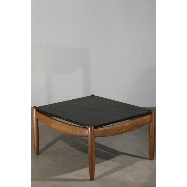 German Oak and Slate Coffee Table by Carl Straub, 1960s Chairish