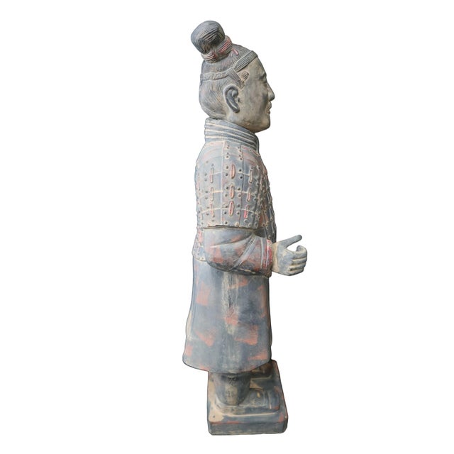 Late 20th Century Terracotta Warrior Replica Armored Soldier Statue For Sale - Image 5 of 11