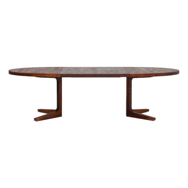 Oval Extendable Dining Table in Kingwood from Dyrlund, Denmark, 1960s For Sale