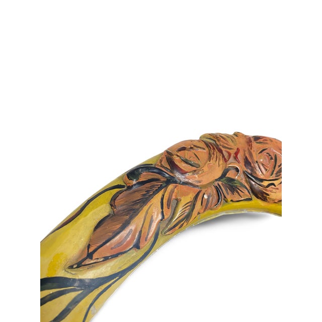 Art Deco Ceramic Wall Mirror, France, 1920 For Sale - Image 4 of 9