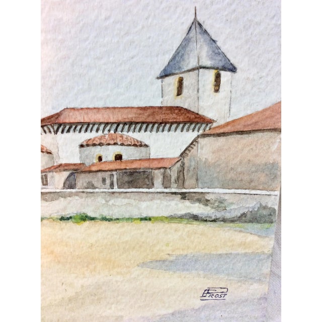 Mid 20th Century French Watercolor Painting, Ouches Pres Roanne For Sale - Image 6 of 10