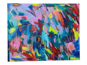 "She Lit a Fire" Contemporary Abstract Expressionist Oil Painting by Monica Shulman