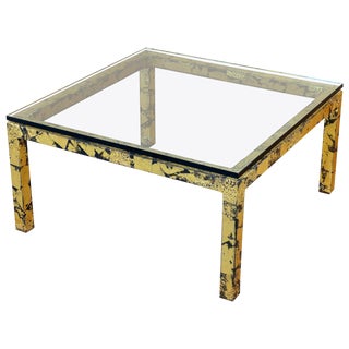 Mid-Century Modern Silas Seandel Textured Gilt Steel Coffee Table For Sale